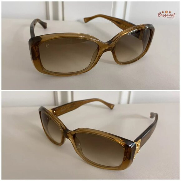 Authentic LOUIS VUITTON Gold Speckling Acetate Frame Soupcon Sunglasses - Z0003W - Picture 12 of 14